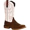 Durango Women's Western Boot, 7 M, Leather, 12 in H, Trail Brown/White DRD0392 - alternate 1
